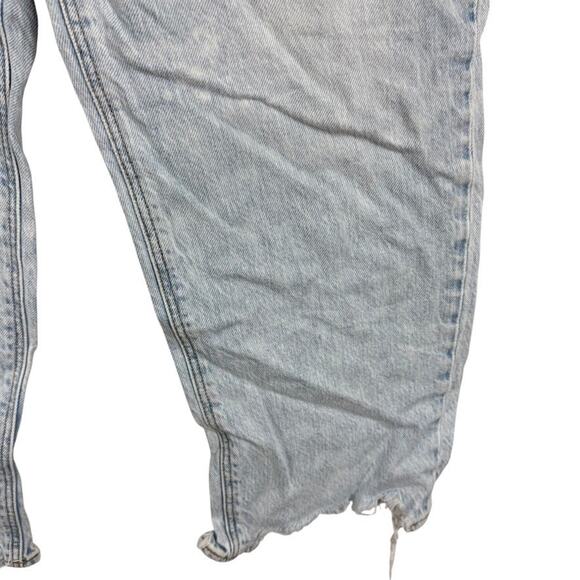 American Eagle Highest Rise 90s Boyfriend Lightwash Raw Hem Baggy Jeans sz 12 - Picture 7 of 15